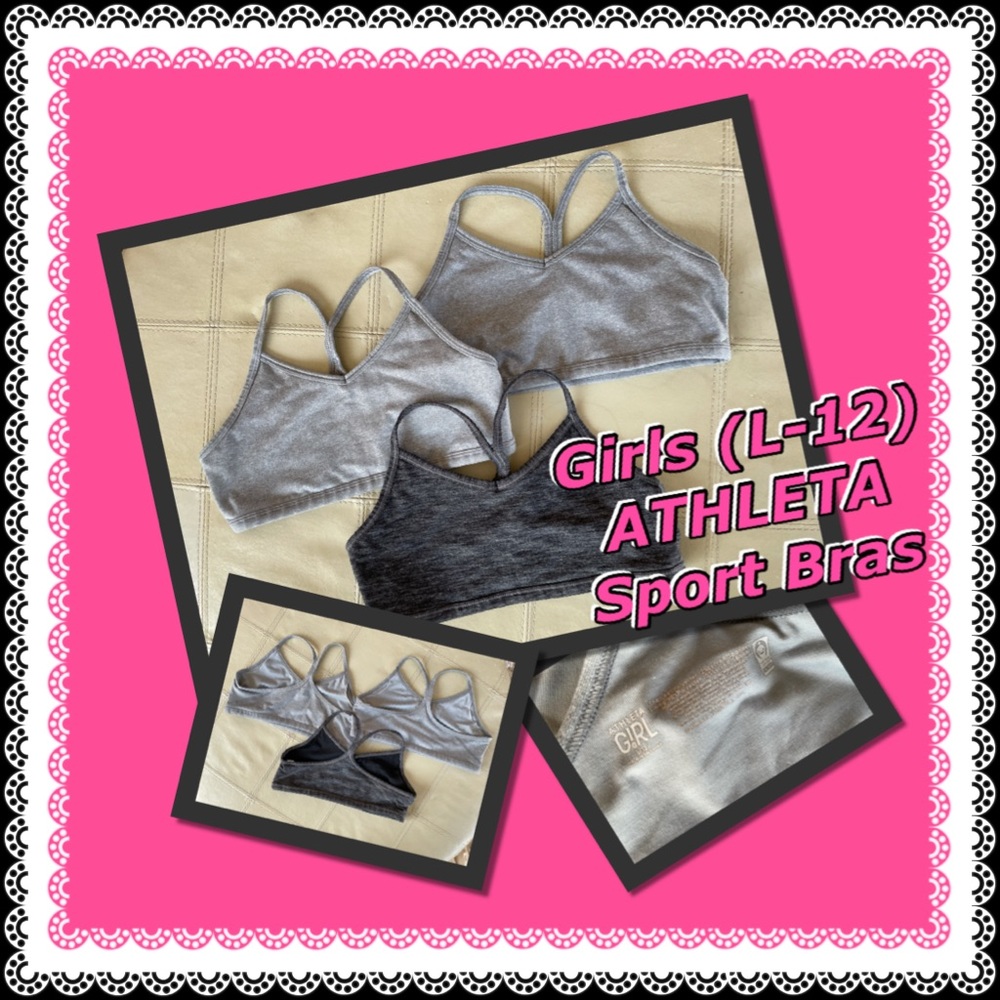 (3) ATHLETA - Girls Size L-10-12 Sport bras